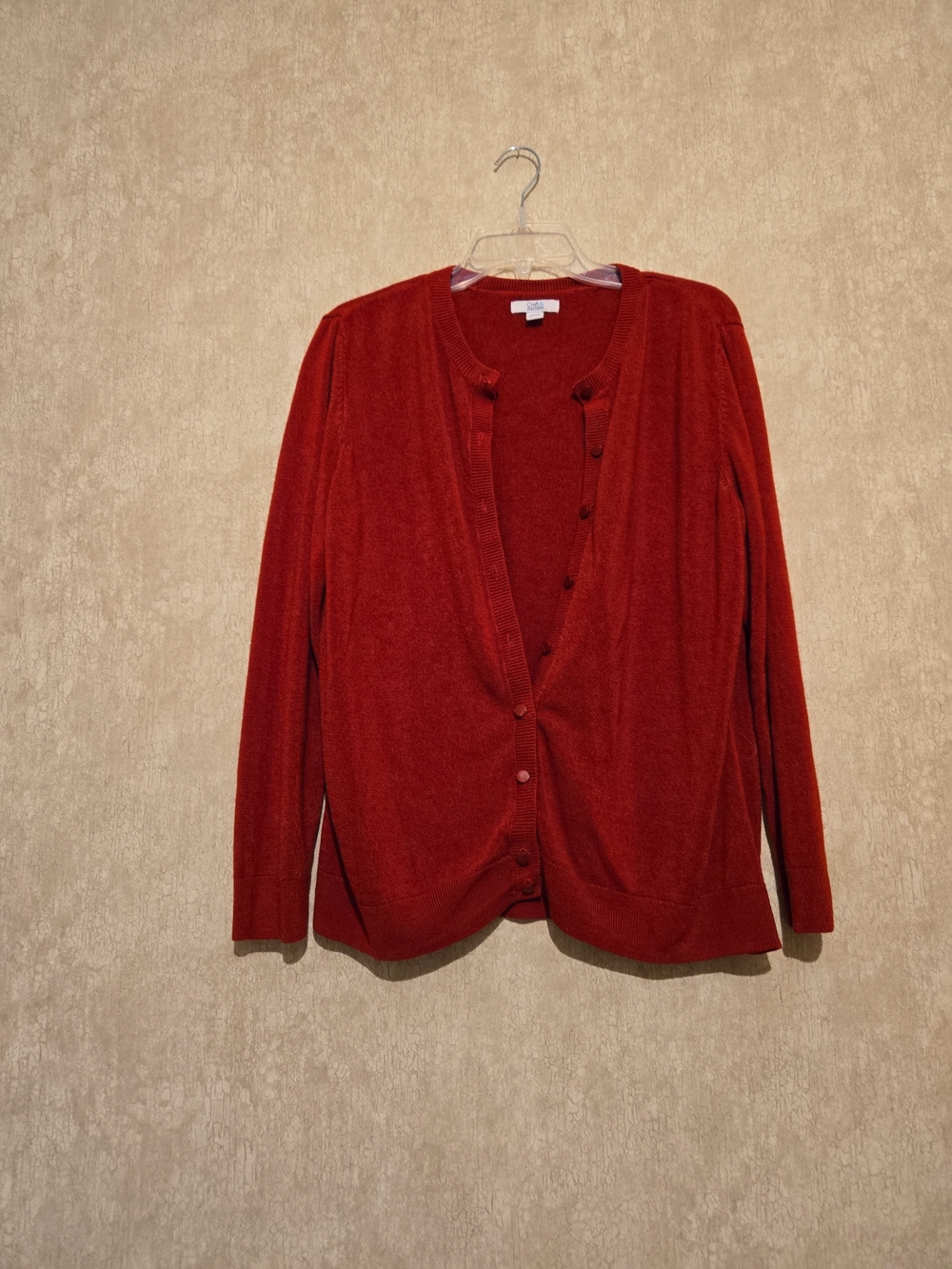 croft & barrow Brick Red Button-Front Women's Cardigan
